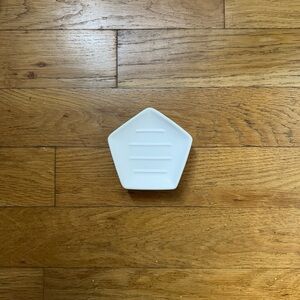 CB2 white ceramic soap dish (O/S)
